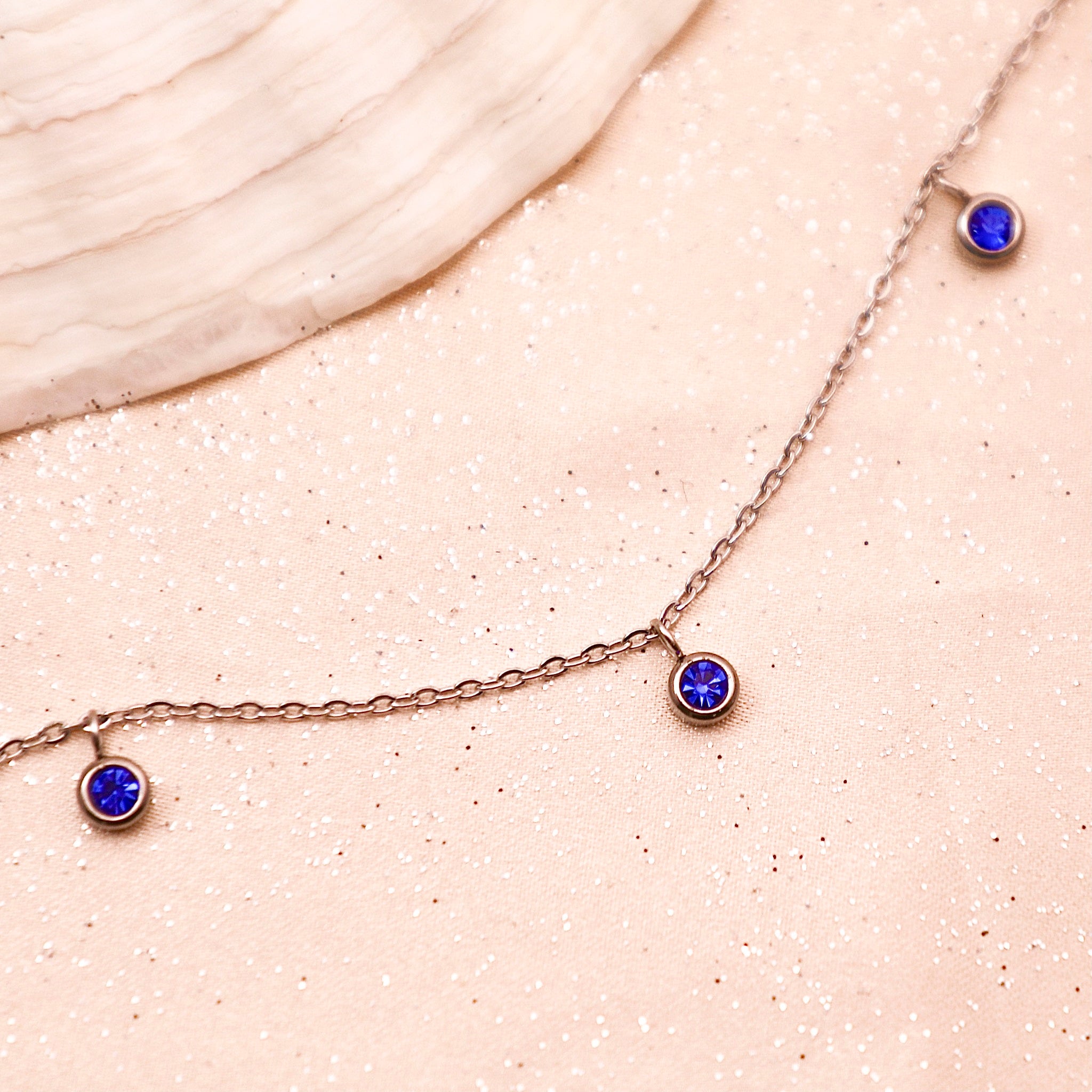 Diamond & Birthstone Necklace September with created sapphire-birthstone  necklace